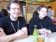 Ted Rall and August Pollak at Susie's Diner