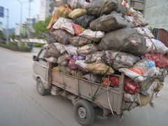 Small truck loaded up with cargo