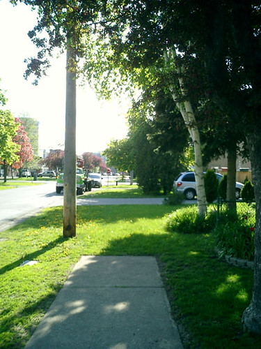 Beginning of sidewalk