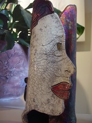 Terri Smith Raku Pottery with Face Profile