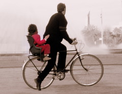Father and Son family bike fog bike