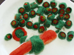 felted beads and sushi