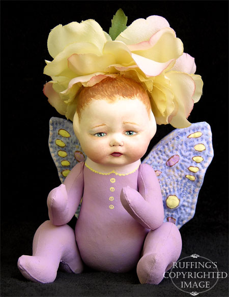 Rosa the Flower Baby Original Folk Art Fairy Doll by Elizabeth Ruffing