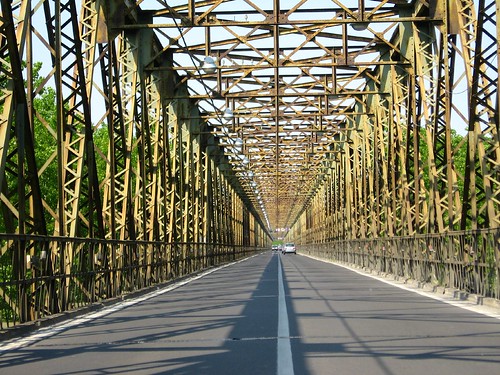 1912 bridge crossing the Po River near Pavia, Italy