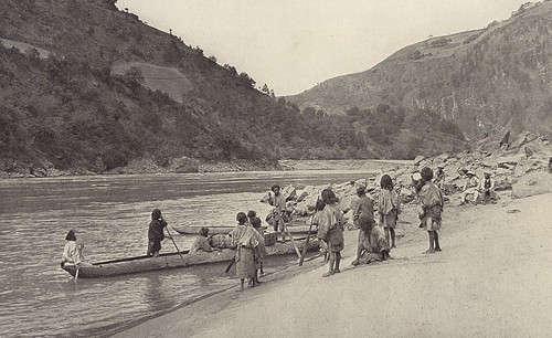 Dugout canoes on the Salwin (Nujiang), 1925