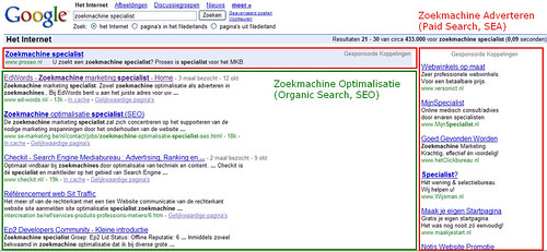 zoekmachine optimalisatie en zoekmachine adverteren