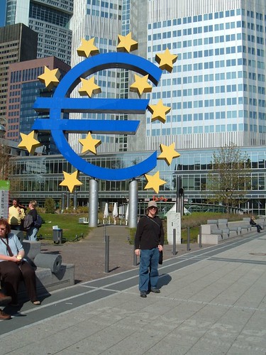 Todd in front of the European Central Bank, Frankfurt
