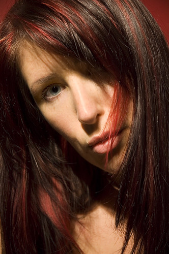 Red Hair With Blonde Foils. Red Foils on dark brown has