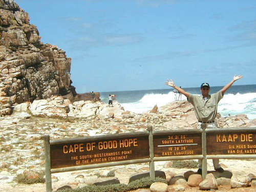 celebrating at the southernmost tip of Africa (the mainland, at least)