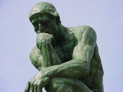 Close up of The Thinker