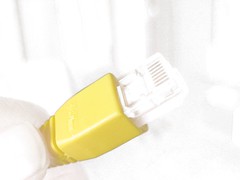 Yellow Ethernet plug, filtered