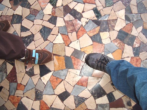 Our feet and a tile floor, Rome