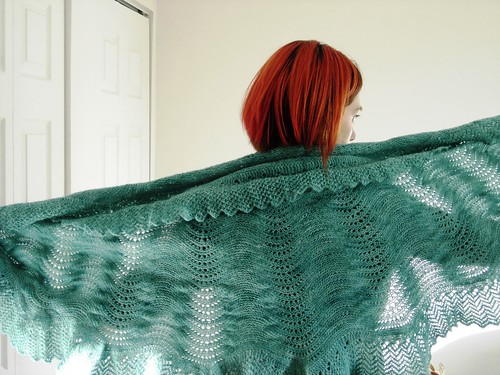 Back View of the Bloom Shawl