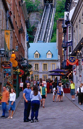 Elevator that goes up to the Chateaux in Old Quebec