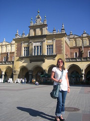 Sheri on Krakow's Market Square