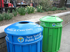 Recycling receptacles in NYC