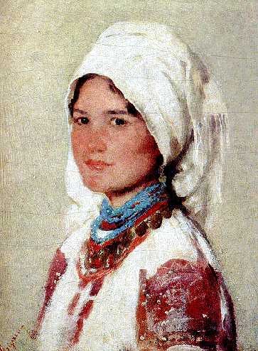 Nicolae Grigorescu - Romanian girl in traditional dress by londonconstant