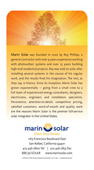 Marin Solar Residential Brochure Back