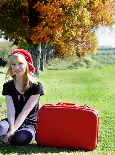 Jemma with her suitcase by Blossomhillcottons.