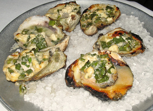 Char-Grilled Oysters with Roquefort Cheese