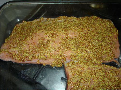 Salmon Coated with Mustard