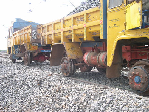 Truck runs on Railway Track