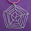 Steel Cobweb Pendant with pink cord