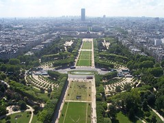 Parc du Champ de Mars, as seen from the top of the Eiffel Tower