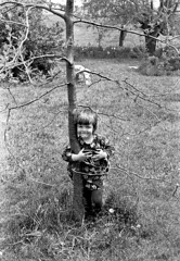 Kate by the honey locust tree, 1973