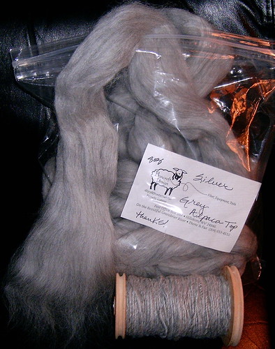 Silver Alpaca Top - Spinning Yarn