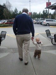Grandpa Bell & Callum going for a stroll.