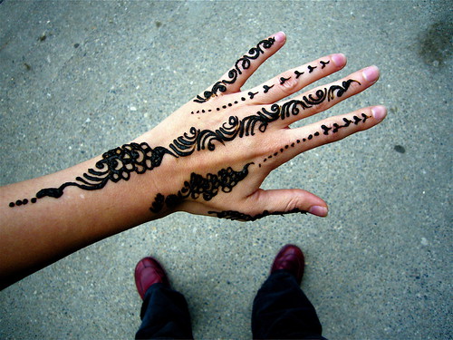 Nice Henna tattoo design on Henna Hand