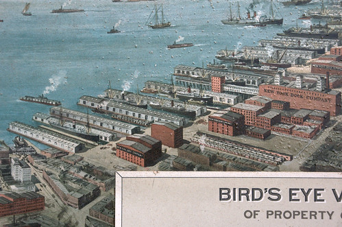 Columbia Waterfront, New York Dock Company lithograph, Circa 1911