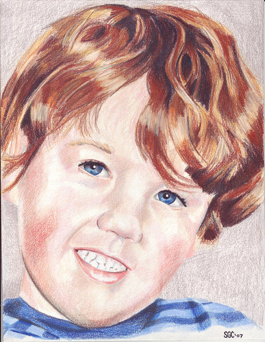 Colored pencil drawing entitled Little Boy