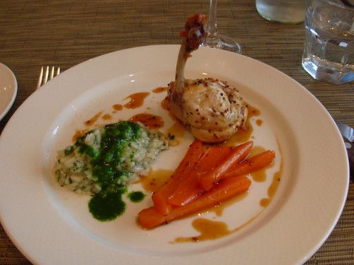 Arbutus - London - Rabbit Loin with Mustard Sauce, Herb Risotto and Baby Carrots