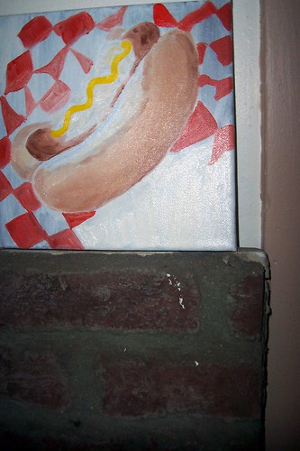 hot dog painting in progress2