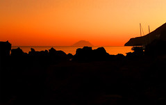 Filicudi and Alicudi islands at sunset
