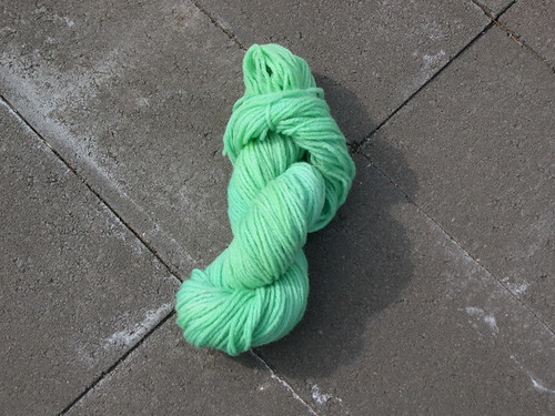 dyed yarn green