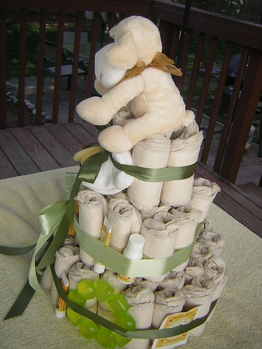 burts bees baby. cloth diaper cake