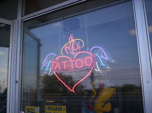 Tattoo neon tattoo shop sign