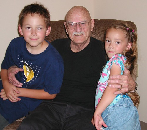 Ian & Ivy with Great Grandpa