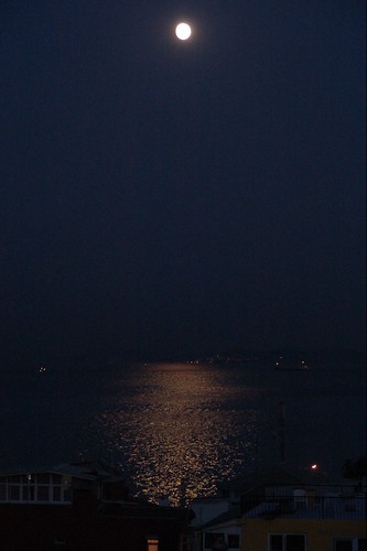The moon over the Sea of Marmara