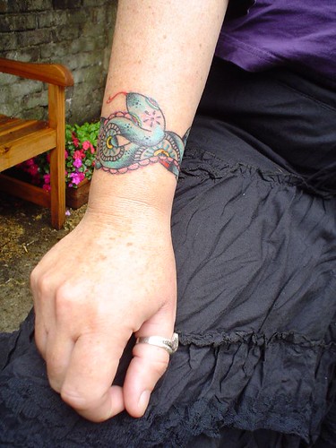 Calourfull Tribal Celtic Flower Tattoos on Wrist