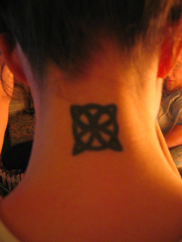 Nape Tattoo. This one is great! It's almost always hidden.