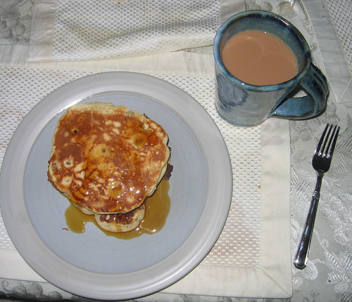 Walnut Pancakes and tea