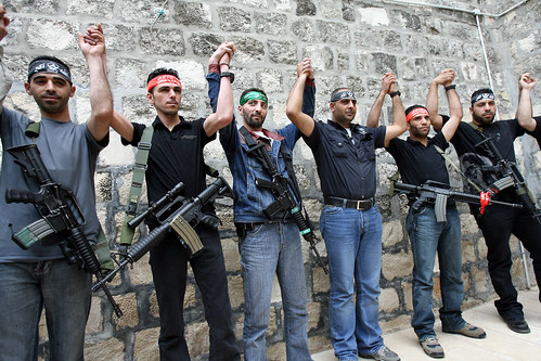 Palestinians from different militant organizations by crazymaq.