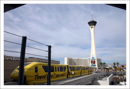 Stratosphere and Public transit system at Las Vegas