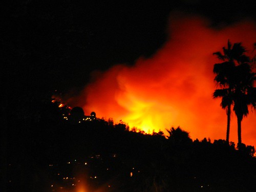 Griffith Park Observatory In Flames