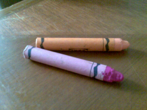 bitten crayons