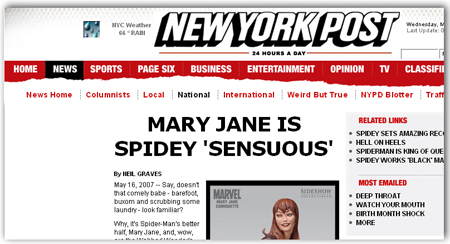 Mary Jane statue article - New York Post 051607